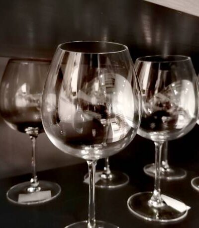 Glasses on the shelf