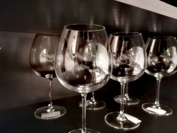 Glasses on the shelf